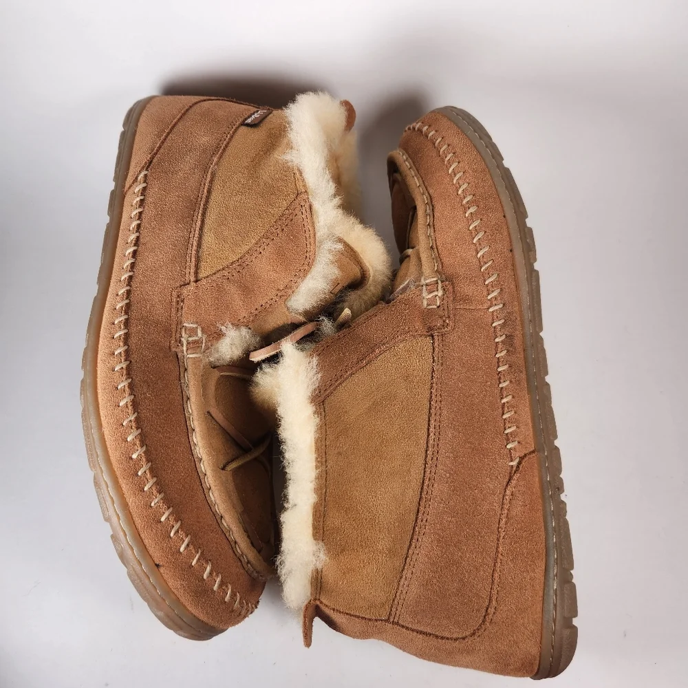 L.L. BEAN Mens Wicked Good Chukka Boot 12 Brown Shearling Lined Shoe Slipper - Picture 8 of 12